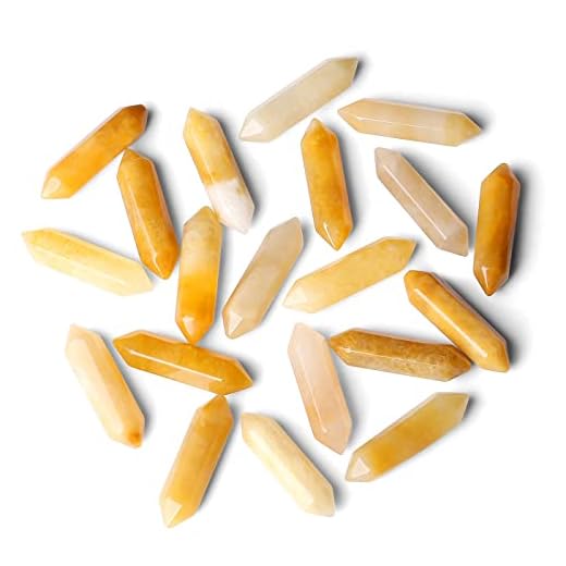 ZHIYUXI Yellow Aventurine Crystal Healing Crystals Stones and Crystals Crystals Points Bulk Gemstone Tumbled Polished Energy Reiki Wholesale Crystal Wands Decor Gifts 10 Pcs