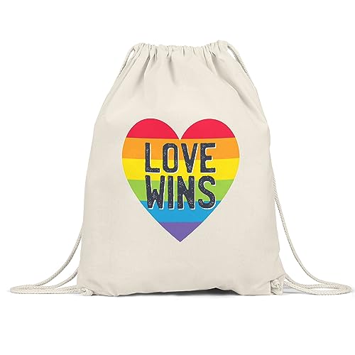 Hey!Print Love Wins Tasse LGBT Lustig Rainbow LGBTQ Pride Queer Homosexuell CSD Pride Week Turnbeutel Gymsack