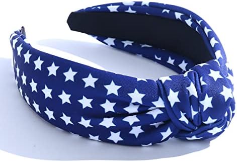 CULHEITE Knotted Women Headband Star Stripes Fashion Holiday Wide Fabric Knot Headband for Women Girls Gift