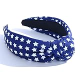CULHEITE Knotted Women Headband Star Stripes Fashion Holiday Wide Fabric Knot Headband for Women Gir