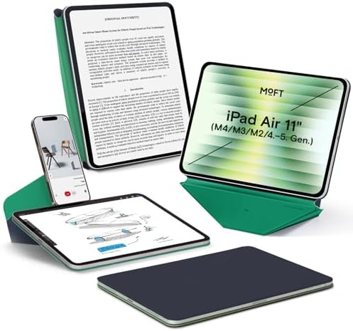 MOFT Dynamic Folio Hülle für iPad Air 11" (M4 2026/M3 2025/M2 2024/4/5.Gen) | 20+ Blickwinkel | Ultra-dünn | Schlank | Nahtlos Snap-on | Magnetständer | Tragbar | Zweifarbig | Auto
