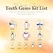 WATRZ 260 Teeth Gem Kit,Tooth Gems for Teeth DIY Crystals 7 Shapes with 200 Round Crystals Multicolor Butterfly Love for Girls Harmless