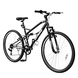 Outroad Mountain Bike, 26 inch Outdoor Cycling Bike, 7-Speed/High-Carbon Steel/V Brake MTB Bicycle, Adjustable Ergonomic Seat Bikes for Adult, Men and Women, Black