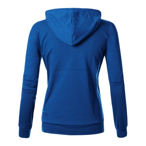 Image of GIVON Womens Casual Zip Up Hoodie Cotton Blend Soft Fabric Basic Layering Hooded Jacket with Kangaroo Pocket