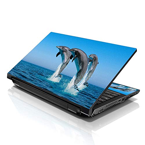 Image of LSS Laptop 15 15.6 Skin Cover with Colorful Dolphins Pattern for HP Dell Lenovo Apple Asus Acer Compaq - Fits 13.3 inch 14 inch 15.6 inch 16 inch (2 Wrist Pads Free)