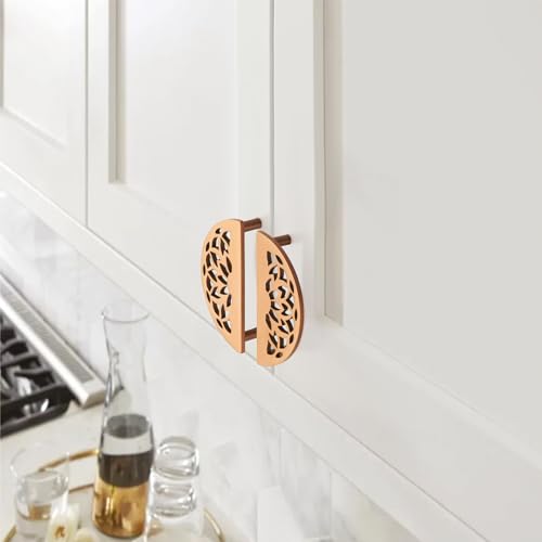Image of COMPASS Stainless Steel Lotus Cabinet Knobs, Drawer Pulls, Knobs for Dresser Drawers, Drawer Knobs Handle, Kitchen Knobs (PVD Rose Gold Finish) Pack of 8 pcs