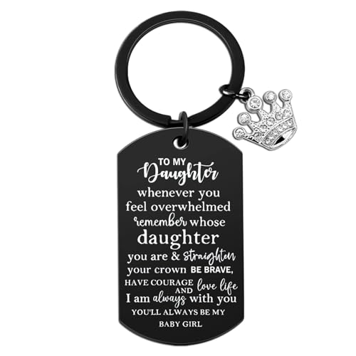 Mothers Day Gifts for Daughter Gift From Mom Dad To My Badass Daughter Keychain Daughters Birthday Gift For Step Daughters Her From Mother Father Mothers Day