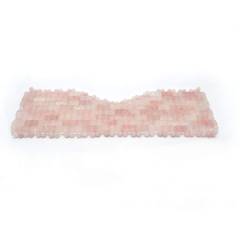 100% natürliche Jade Augenmaske, Rosenquarz Augenmaske und Perlen, natürliche Jade Schlafmaske, Augenbinde, super glatte Augenmaske, Anti-Aging Hot oder Cold Therapy, beruhigend kühlend entgiftend