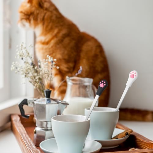Sibba 2 Stück Katzen Löffel Edelstahl Haustier Futter Löffel Tierfutter Dosenlöffel Hundelöffel Pet Cat Can Spoon Futterlöffel Langer Griff Futterdosenlöffel zum Füttern von Nassfutter für Haustiere