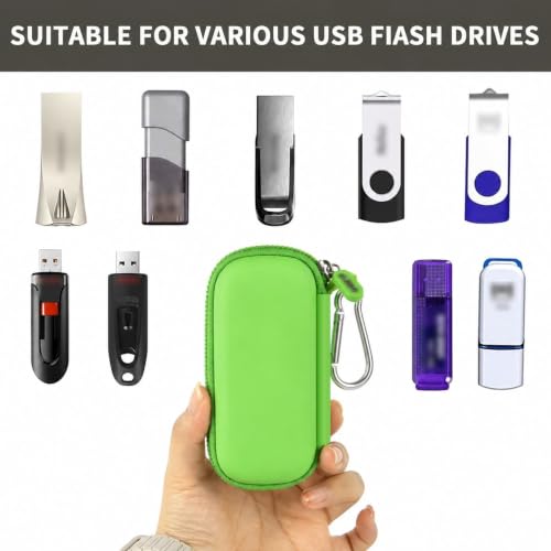 Image of USB Flash Drive Case, SD Card /Thumb Drive /Memory Cards Holder, Bag Only | SDXC /SDHC Storage, Electronic Accessories Organizer for SanDisk / for Samsung, for Students /IT /Office /School /Travel, G-Green