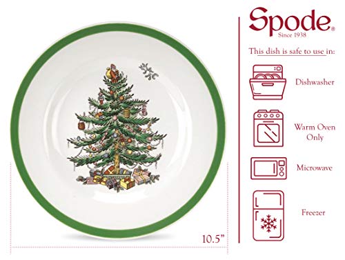 Portmeirion-Spode-Christmas-Tree-Dinner-Plates-set-of-4-Dinner-Plates-with-Christmas-Design-105-Inch-Christmas-Dinnerware-Made-of-Fine-Earthenware-Dishwasher-and-Microwave-Safe
