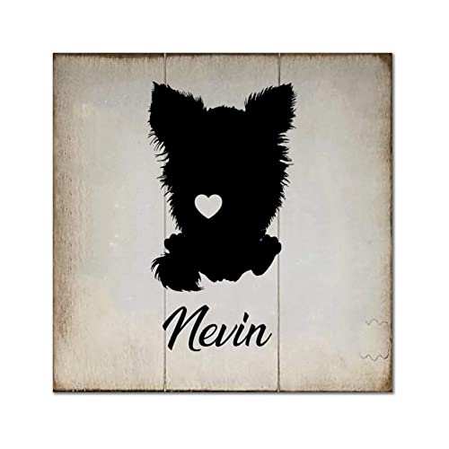 Plaque en bois Bouvier Bernois personnalisée avec prénom en forme de coeur décor mural maison