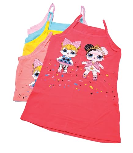 Photo de DK MY FASHION, Lot de 5 maillots de corps à bretelles en coton pour filles - Imprimé coloré, Couleurs 1, 6 ans
