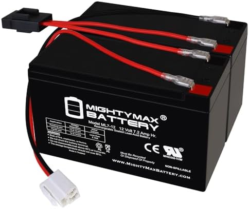 Mighty Max Battery Extended Range Drop in Replacement for 12v Razor Scooter Ride on Toy 7ah Battery kit and Harness