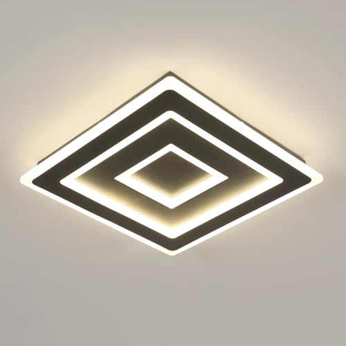 【Materiali di qualità】La lampada da soffitto a LED è realizzata in metallo e acrilico, vernice per cottura ad alta temperatura, anticorrosione e antiruggine, paralume acrilico, trasmissione della luce uniforme, luce soffusa, antiriflesso