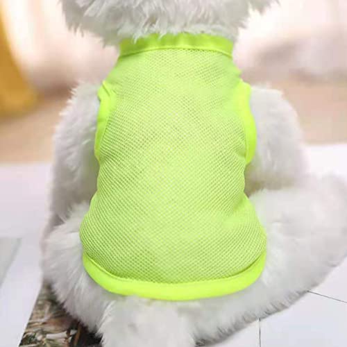 Onwrace Dog Shirt Plain Breathable Mesh Fabric Quick Drying Puppy T-Shirt For Yellow L #TOP1