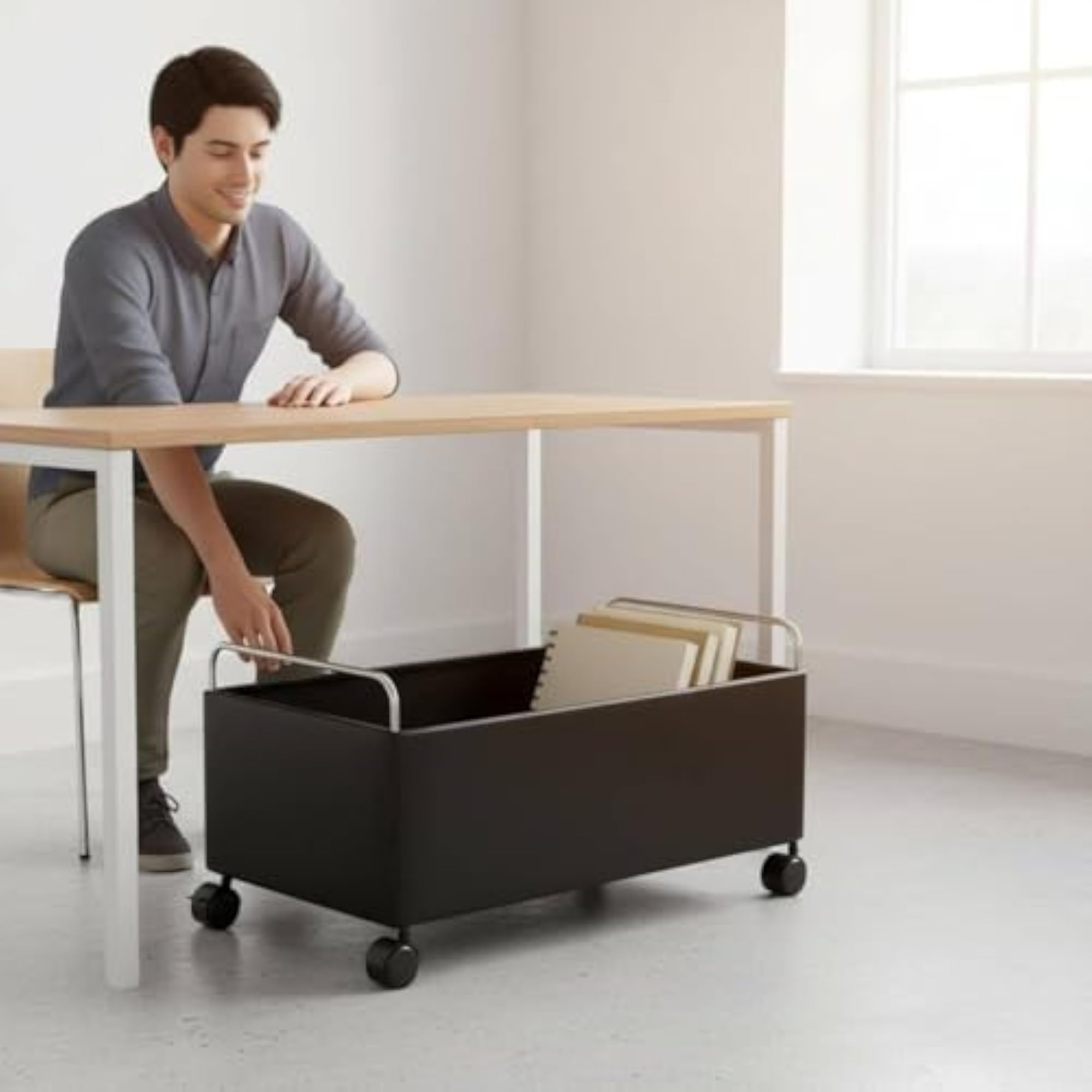 Space Saving Under Desk Organizer, Versatile Storage Cart