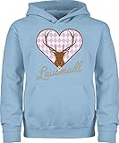 Kompatibel mit Oktoberfest Kinder Trachtenshirt - Lausmadl Hirsch Vintage - 116 (5/6 Jahre) - Hellblau - Statement - JH001K JH001J Just Hoods Kids Hoodie - Hoodie Kinder Pullover für Mädchen und