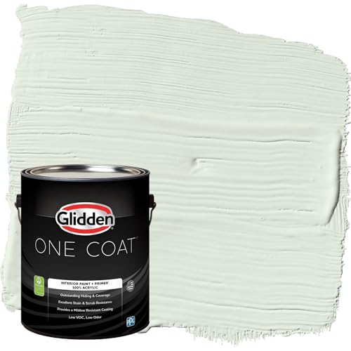 Glidden Interior Paint + Primer: Green Interior Paint /Cloudy Day, One Coat, Semi-Gloss, 1 Gallon