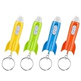 TaimeiMao Mini Taschenlampe Schlüsselanhänger,Mini Raketen Taschenlampe,Bunt LED Raketen Schlüsselanhänger,LEDRaketen Schlüsselanhänger,für Party Mitgebsel Kleinigkeiten.（4 Stück ）