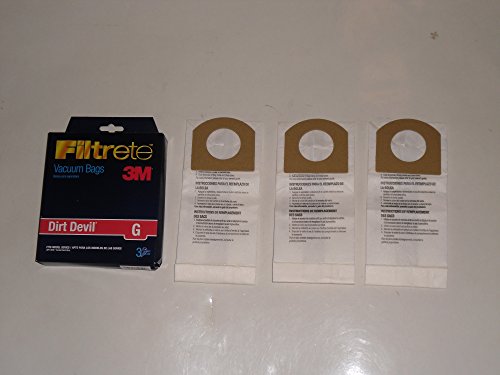Filtrete 3 m pour aspirateur Dirt Devil sacs de Type G Lot de 3 Cover
