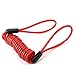 Serrure de câble antivol de Sonew, corde de rappel de fil à ressort de sécurité, utilisée pour la protection antivol de guidon de scooter de moto de moto (rouge ou bleue)(ROUGE)