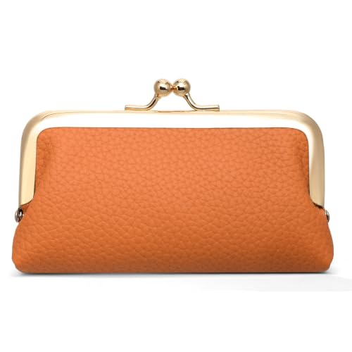 Image of GAEKEAO Small Coin Purse Vintage Purses for Women Rectangle Kiss Lock Coin Pouch Purse Card Holder