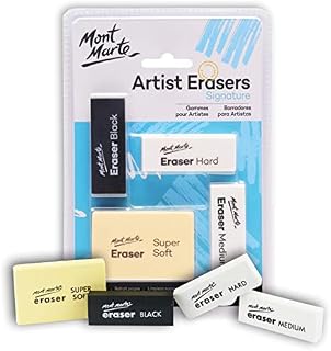 MONT MARTE Eraser Set 4 Pieces Artist Erasers in different Sizes and Shapes Ideal for erasing Graphite and Charcoal