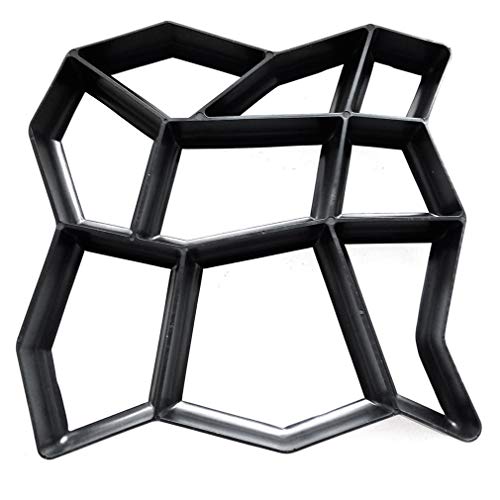 Wisfor Stampo cemento pavimento esterno, stampo cemento mattoni riutilizzabile stampo in plastica per cemento stampo per pavimentazione DIY irregolare per terrazzi camminamenti strade 43x42cm