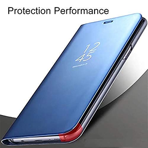 Image of Clear View Smart Stand Mirror Flip Case Cover for Samsung Galaxy M31 - Blue