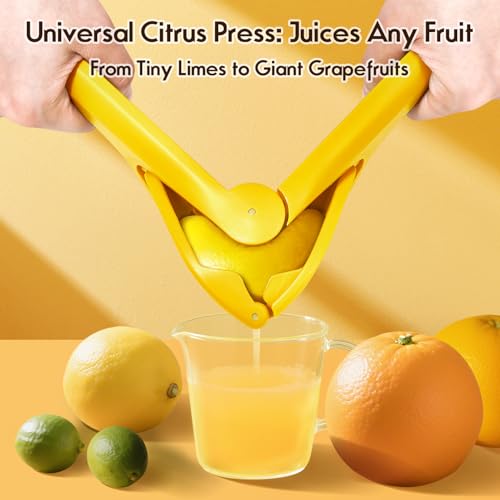 Image of Manual Lemon Squeezer, Hand Lemon Squeezer, Easy-to-Use, Very Sturdy, Lemon Juicer, Lemon Juicer Squeezer to Squeeze Lemons, Yellow, HomeyVenture
