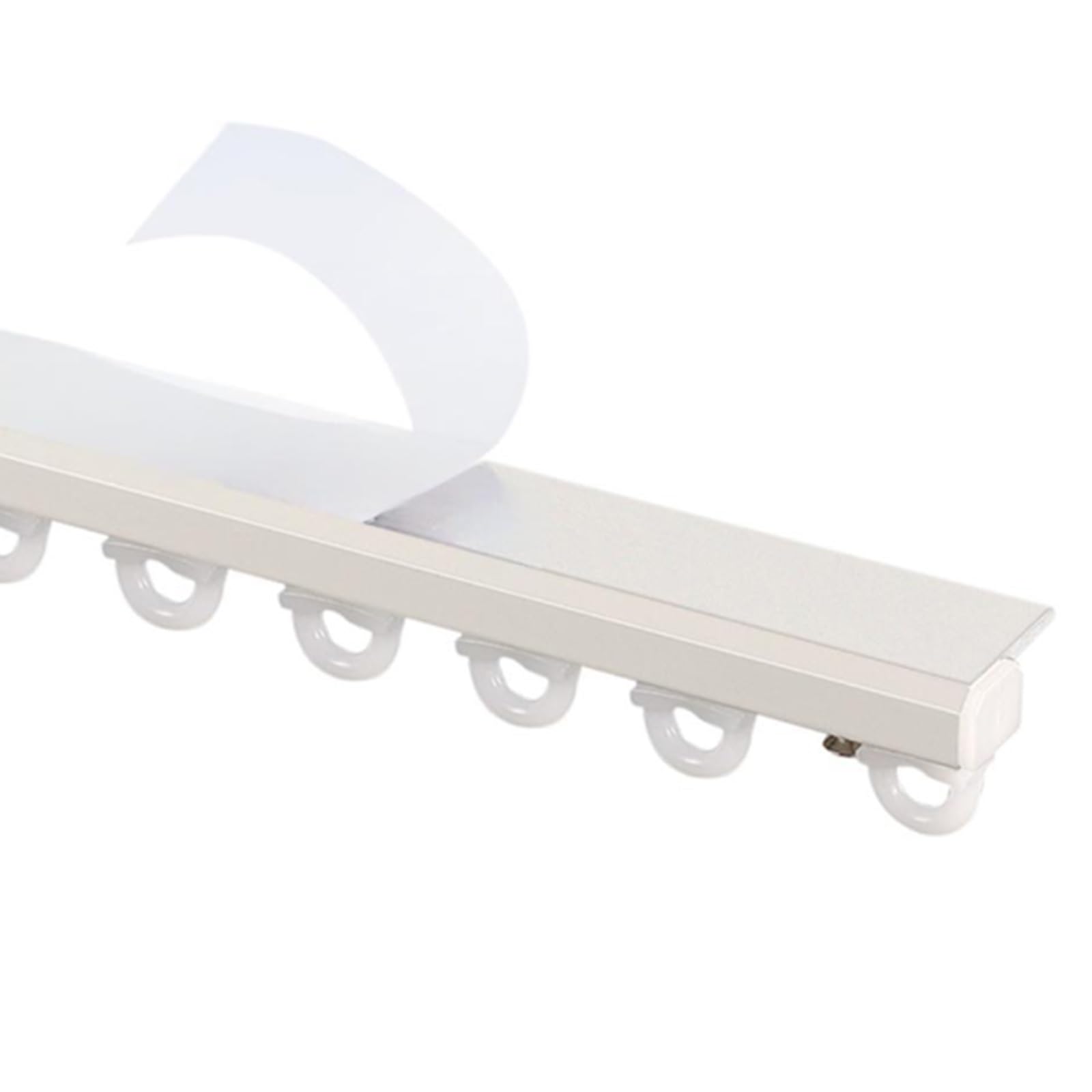 Rail de rideau autocollant - Sans perçage, sans outils, installation sans dommages - Réglable de 100 à 300 cm - Rail facile à glisser - Couleur blanche - Parfait pour rideaux et rideaux