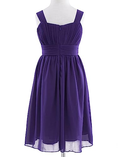 iiniim Girl's Pleated Chiffon Wedding Pageant Party Graduation Flower Girl Dress4