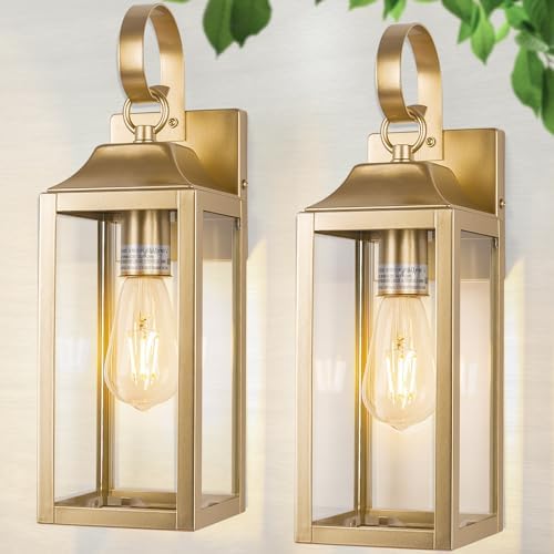 Roravilila 17 Inch Large Gold Outdoor Sconces Wall Lighting 2-Pack ...