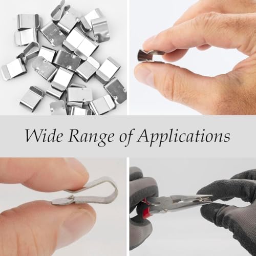 Edelstahl Feder U-Clip, Befestigungsklammern 21,4 x 12 mm, Rostfreier Stahl Feder U Klammer, Metallclip Silber Wiederverwendbar für Lichtschachtabdeckungen Kellerschachtabdeckungen Gitter, 12 Stück