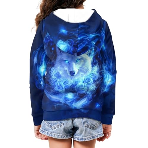 WELLFLYHOM Kids Graphic Hoodie for Girls 6-16 Zipper Sweatshirts Tops Long Sleeve Full Zip Kids Sweater Shirts for All Season2