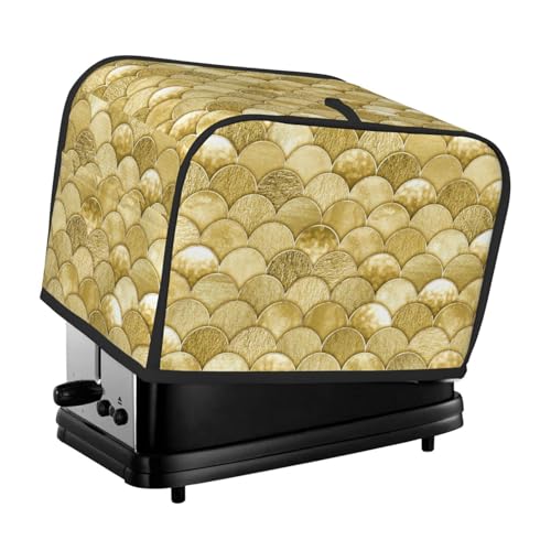tostador Cover 2 rebanadas, cubierta de tostador con escamas de pescado de sirena con bolsillos para cocina pequeña cubierta de electrodomésticos y protección de huellas dactilares, lavable a máquina