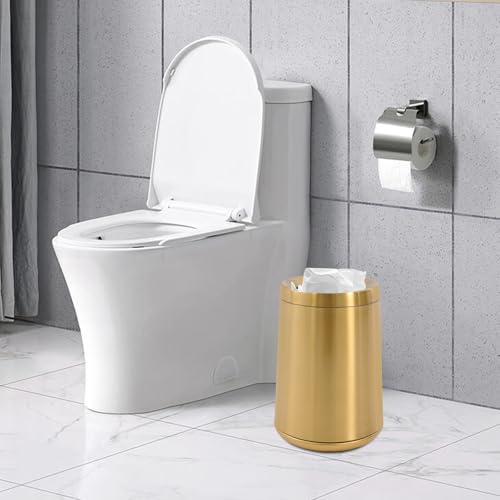 Caneca de basura rectangular de acero inoxidable dorada miniatura 6