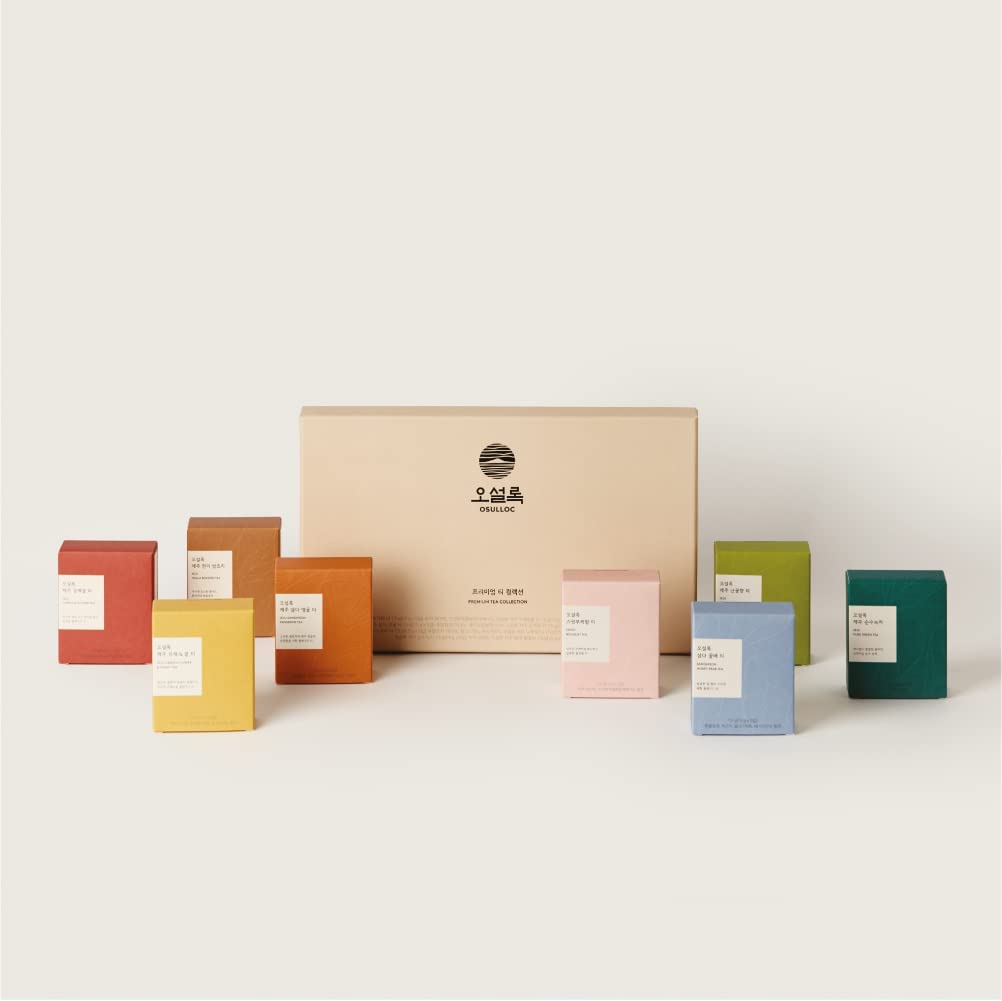 OSULLOC Premium Tea Collection Gift Set, Premium Organic Pure & Blended Tea from Jeju, Tea Bag
