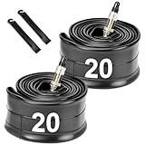 Hycline 自転車 チューブ 14/16/20/24/26/27.5x1.75-2.125インチ マウンテンバイク タイヤチューブ EV 英式バルブ バイク対応 20x1.75/2.125inch ちゅうぶ 2本セット タイヤレバー付き