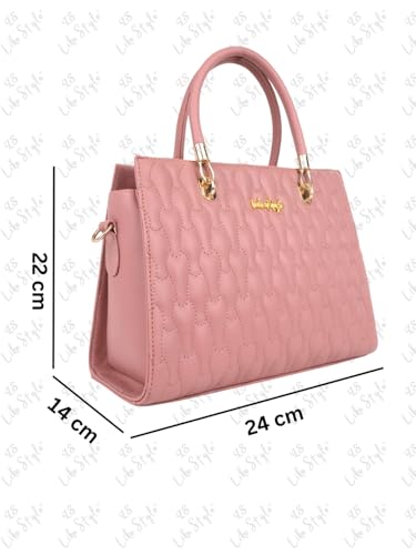 Image of LIKE STYLE Quilted PU Rexine Handbag with Detachable Sling Strap
