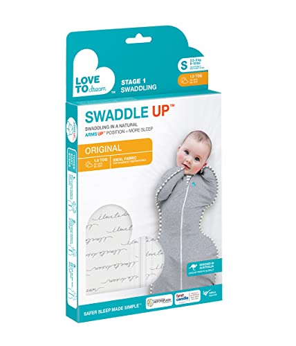Image of Love to Dream Swaddle UP, Baby Sleep Sack, Self-Soothing Swaddles for Newborns, Improves Sleep, Snug Fit Helps Calm Startle Reflex, New Born Essentials for Baby, 1.0 TOG, Small 5-8.5 lbs, Dreamer