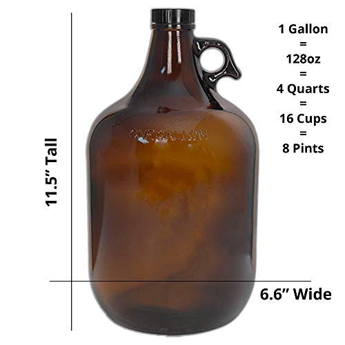 C-Store Packaging 1 Gallon (128Oz) Amber Glass Jug With 38Mm Cap - Fba #TOP1