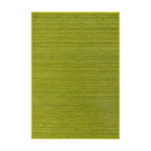 LOLAhome Alfombra de bambú Verde de 140x200 cm, Antideslizante, Anti Manchas, Resistente a la Humedad, para Salón, Dormitorio, Cocina, Baño, Pasillo, Garaje