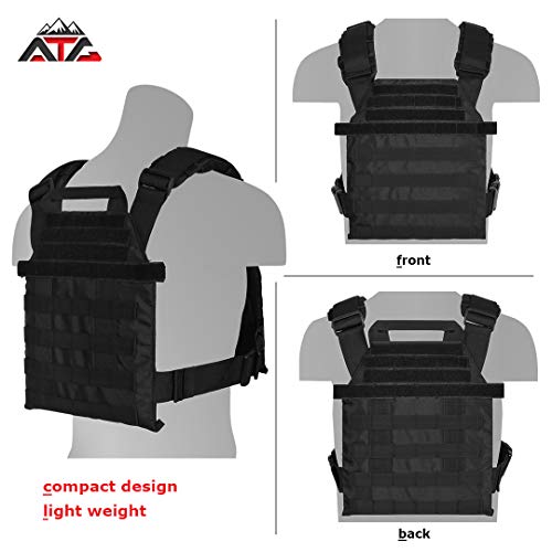Wartechgears Tactical Fast Vest 10"X12" Molle And Pals Fully Adjustable Law Enforcement (Black) #TOP1