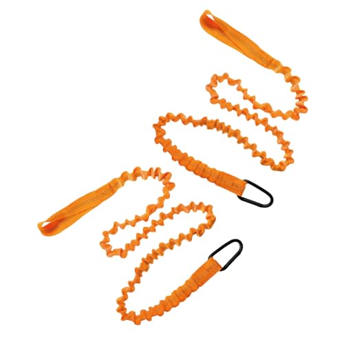 Correa elástica para pala de kayak naranja de alta visibilidad con mosquetón pack de 2 unidades