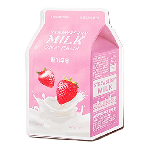 [6EA] A'PIEU Milk One-Pack Mask Sheet 21g (Strawberry 6EA)
