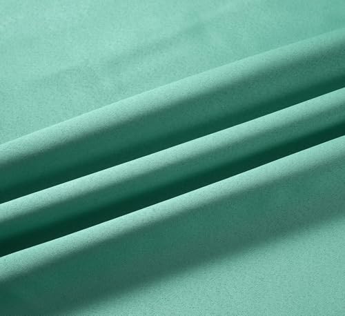 Image of LaVichitra 1 Piece Solid Premium Blackout Curtain - Thermal Insulated, 3 Layered, 100% Opaque Window - 4 feet, Aqua Blue