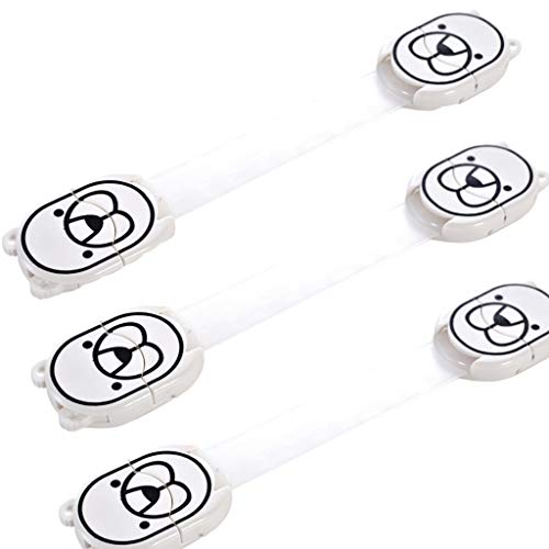 Generisch R218ZZ36 Kindersicherheitsgurte Schranksicherung Bärengesicht Weiß