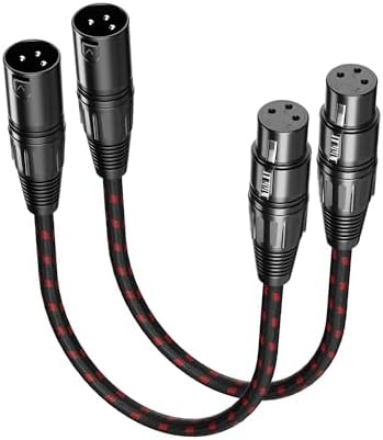 XLR Cable Short, Mic Cord 1 ft 2 Pack,Braided Balanced Microphone Cable